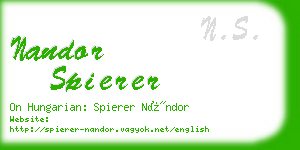 nandor spierer business card